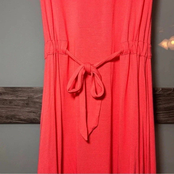 Gap Pink Tie Waist Sleeveless Dress XS High-Low Hem - Picture 2 of 8